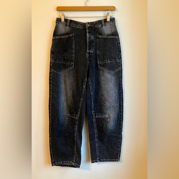 Talulah Wide Leg High Rise Soft Denim Barrel Jeans Pants Elastic Waist size 4-6 - Picture 3 of 14